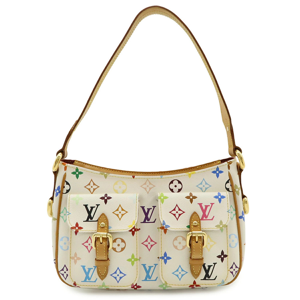 LOUIS VUITTON Monogram Multicolor Lodge Shoulder Bag Hobo Blanc White